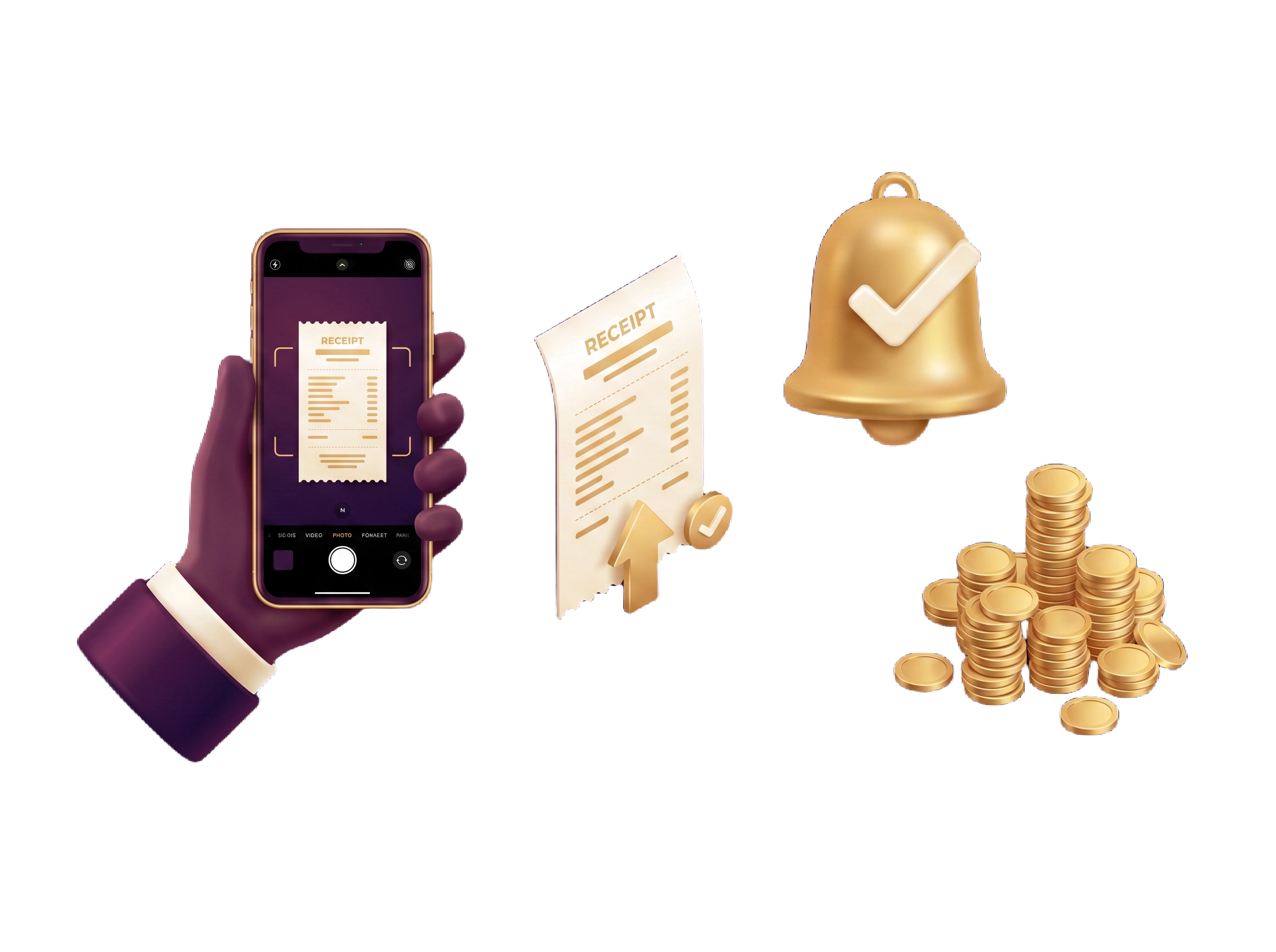How Church Expenses App works — isometric illustration