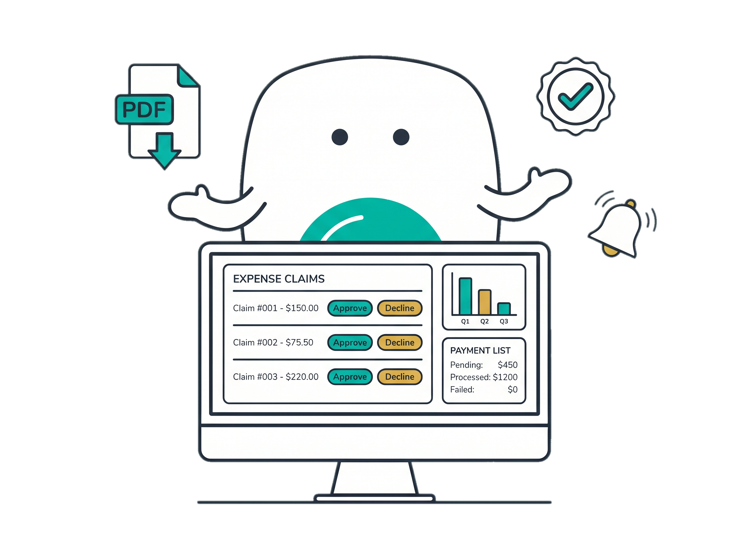 Finance administrator portal on desktop